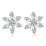 Zirconia Snowflake Stud Earrings 925 Sterling Silver S-E582
