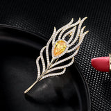 Feather Brooch Pin Autumn Pearl Jewelry
