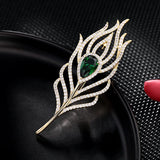 Feather Brooch Pin Autumn Pearl Jewelry