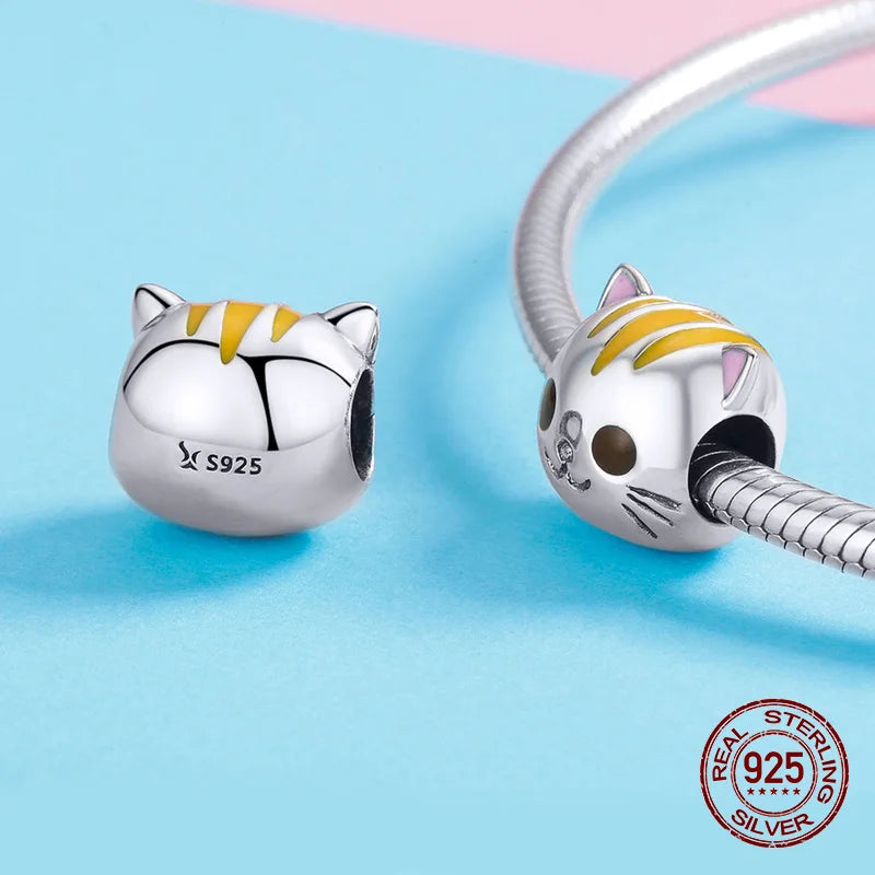 925 Silver Cat Charm for Bangle & Bracelet Pendant