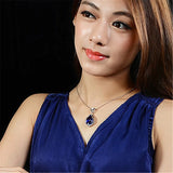 10ct Crystal Sapphire Gemstone Diamond Pendant Necklace Silver Choker