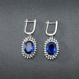 Crystal Sapphire Gemstones Drop Earrings for Women