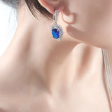 Crystal Sapphire Gemstones Drop Earrings for Women