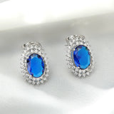 Crystal Sapphire Gemstones Drop Earrings for Women