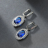 Crystal Sapphire Gemstones Drop Earrings for Women