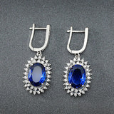 Crystal Sapphire Gemstones Drop Earrings for Women