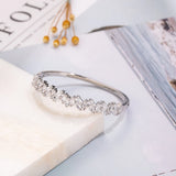 Square Stone Engagement Bracelet - Pave Setting Bangle for Women Wedding