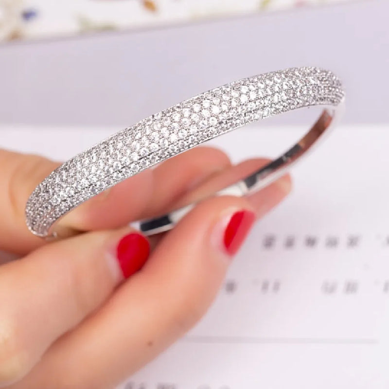 Diamond Filled Stone Bangles for Women Wedding
