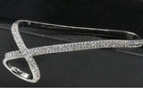 Rhinestone Crystal Palm Bracelet Cross Bangle Jewelry Femme