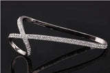 Rhinestone Crystal Palm Bracelet Cross Bangle Jewelry Femme