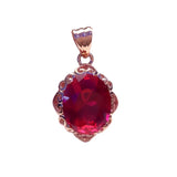 Purple Ruby Pendant 14K Rose Necklace Wedding Jewelry