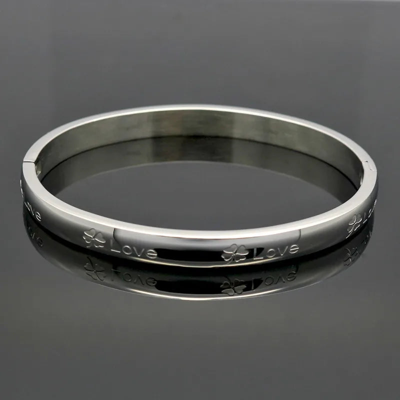 Clover Women's 316L Stainless Steel Love Bracelet