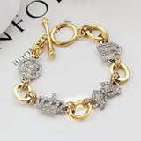 Crystal Butterfly Crown Charm Bracelet for Women