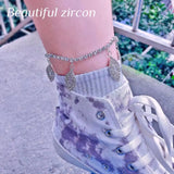 Crystal Rhinestone Barefoot Anklet Bracelet Wedding Bohemian Heel Accessory