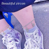 Crystal Rhinestone Barefoot Anklet Bracelet Wedding Bohemian Heel Accessory
