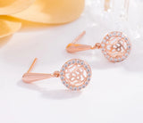 925 Silver Rose Drop Earrings for Women