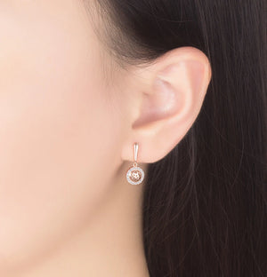 925 Silver Rose Drop Earrings for Women