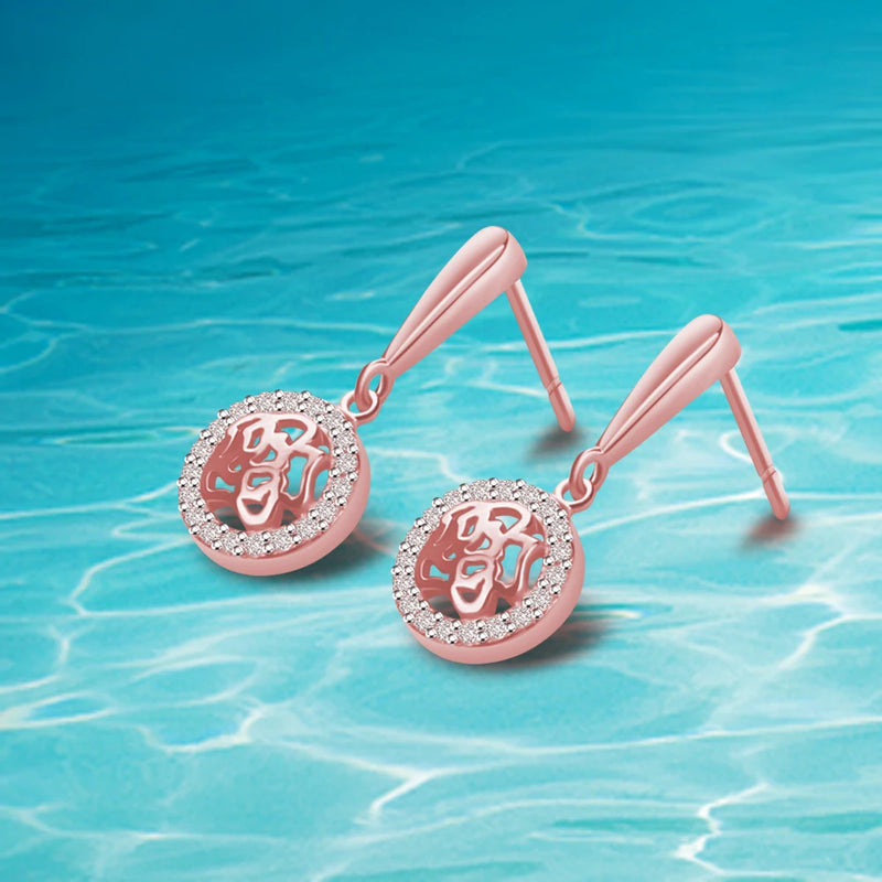 925 Silver Rose Drop Earrings for Women