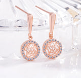 925 Silver Rose Drop Earrings for Women