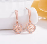 925 Silver Rose Drop Earrings for Women