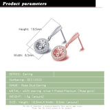 925 Silver Rose Drop Earrings for Women