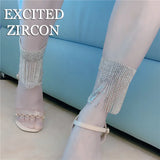 Sparkling Rhinestone Tassel Anklet - Sexy Beach Foot Jewelry