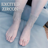 Sparkling Rhinestone Tassel Anklet - Sexy Beach Foot Jewelry