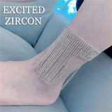 Sparkling Rhinestone Tassel Anklet - Sexy Beach Foot Jewelry