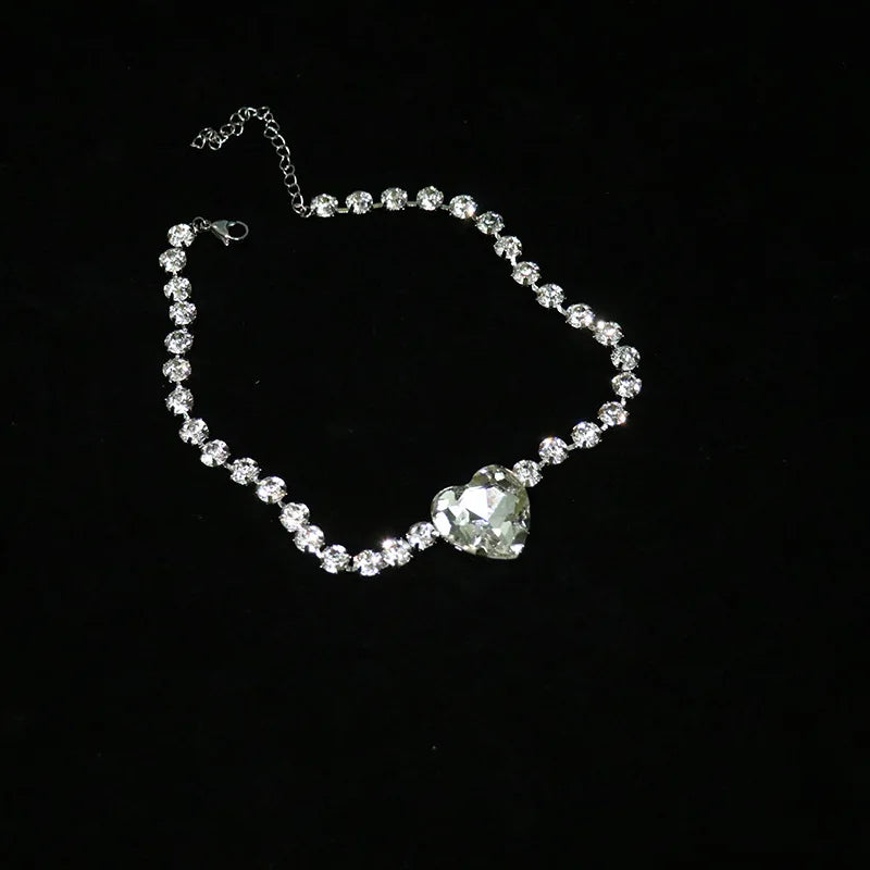 Crystal Love Necklace Women's Exaggerated Collar Chain Choker