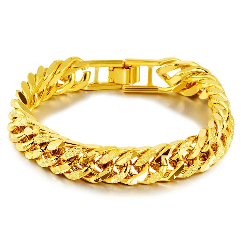 24K Plated Men's Bracelet Wedding Jewelry