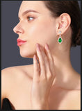 Emerald Green Crystal Drop Earrings for Women
