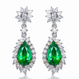 Emerald Green Crystal Drop Earrings for Women