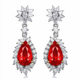 Emerald Green Crystal Drop Earrings for Women