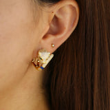 Leopard Design CZ Paved Animal Earring for Women Girls