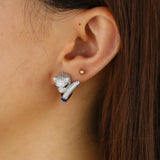 Leopard Design CZ Paved Animal Earring for Women Girls