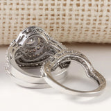 3pc Zirconia Crystal Ring Set for Women Wedding Jewelry