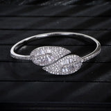 Leaf Shape Bangle Ring Sets Dubai Bridal Jewelry For Women Wedding S0720
