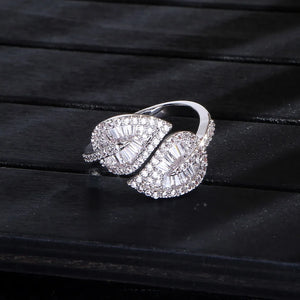 Leaf Shape Bangle Ring Sets Dubai Bridal Jewelry For Women Wedding S0720