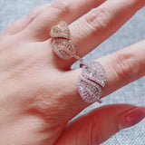 Leaf Shape Bangle Ring Sets Dubai Bridal Jewelry For Women Wedding S0720