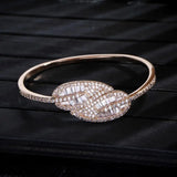 Leaf Shape Bangle Ring Sets Dubai Bridal Jewelry For Women Wedding S0720