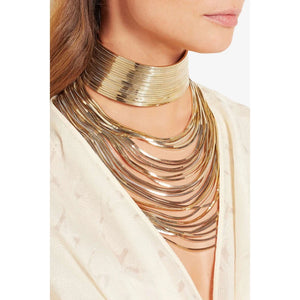 Metal Chain Choker Shining Necklace Egypt Multilayer Wedding Collier Jewelry