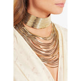 Metal Chain Choker Shining Necklace Egypt Multilayer Wedding Collier Jewelry