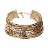 Metal Chain Choker Shining Necklace Egypt Multilayer Wedding Collier Jewelry