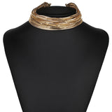 Metal Chain Choker Shining Necklace Egypt Multilayer Wedding Collier Jewelry