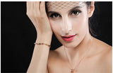 Multicolor Crystal Chain Bracelet 18k Rose Fine Bridal Jewelry
