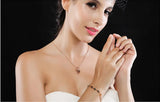 Multicolor Crystal Chain Bracelet 18k Rose Fine Bridal Jewelry