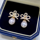 Aurora Pearl Earrings 18KGP Retro High-Grade Natural Fresh Water Female Earrings