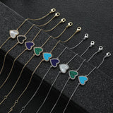 Romantic Heart Shell Bracelet for Women Rhinestone Bangle