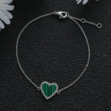 Romantic Heart Shell Bracelet for Women Rhinestone Bangle