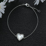 Romantic Heart Shell Bracelet for Women Rhinestone Bangle
